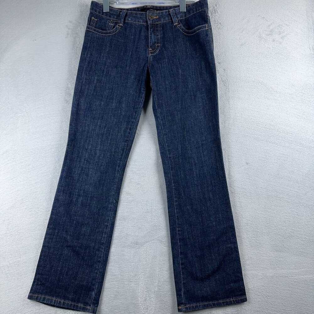 Calvin Klein Flare Boot Cut Jeans Embroidered Back Pockets Womens Blue Size 29/8